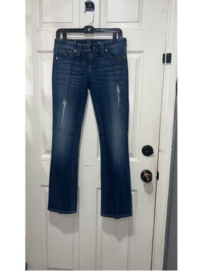 Women's DG Miss Me Blue Distressed Boot Cut Jeans 29